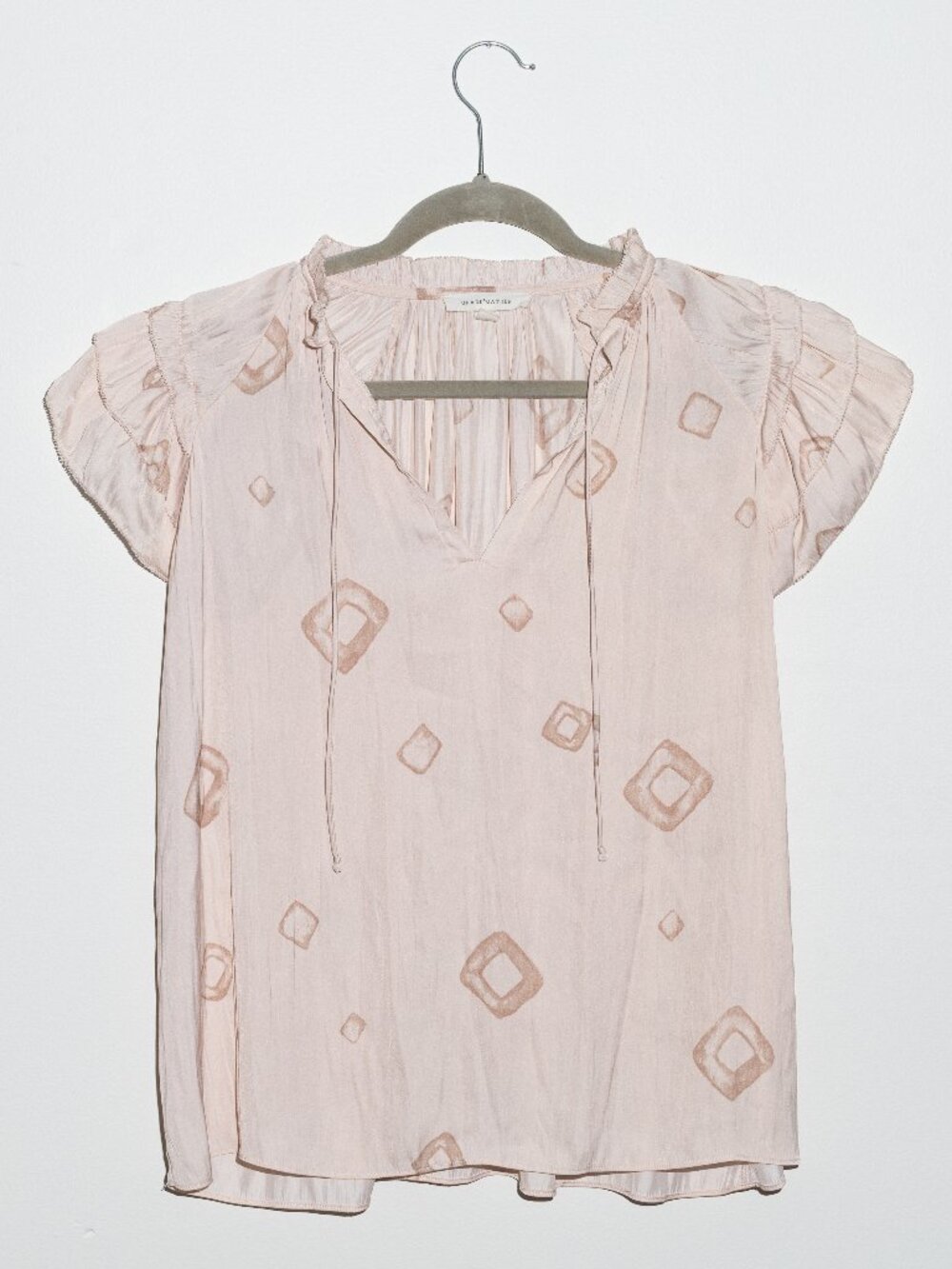 Grade & Gather | Abstract Geometric Print Short Sleeve Blouse
